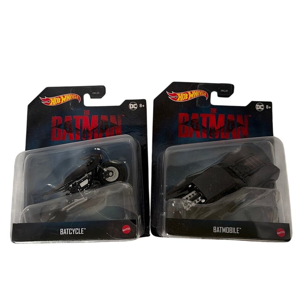 The Batman 2021 Hot-wheels Batcycle and Batmobile Bundle of Two Vehicles